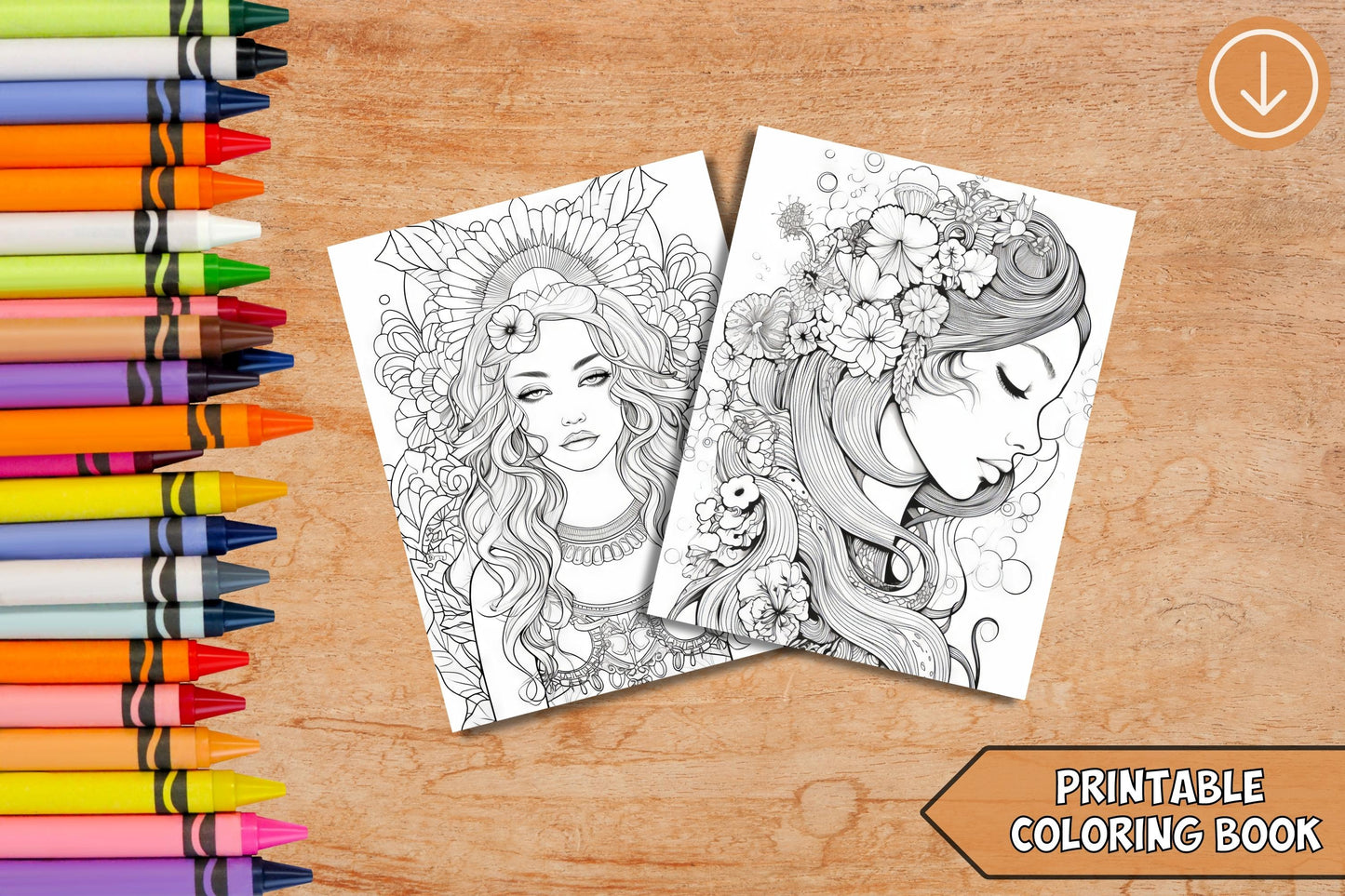 Femme Coloring Pages V1 – Elegant Printable Women’s Coloring Pages for Relaxation & Creativity