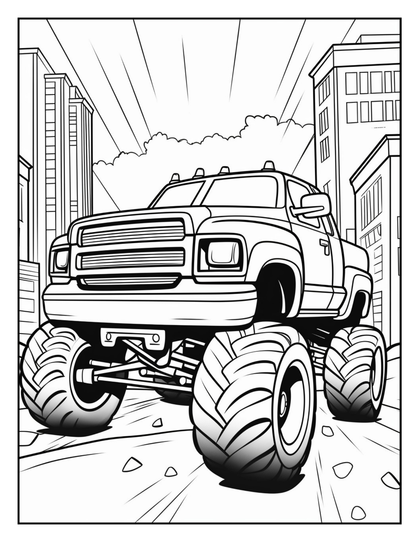 40 Monster Truck Coloring Pages for Kids | Big Wheels, Big Fun Coloring Book