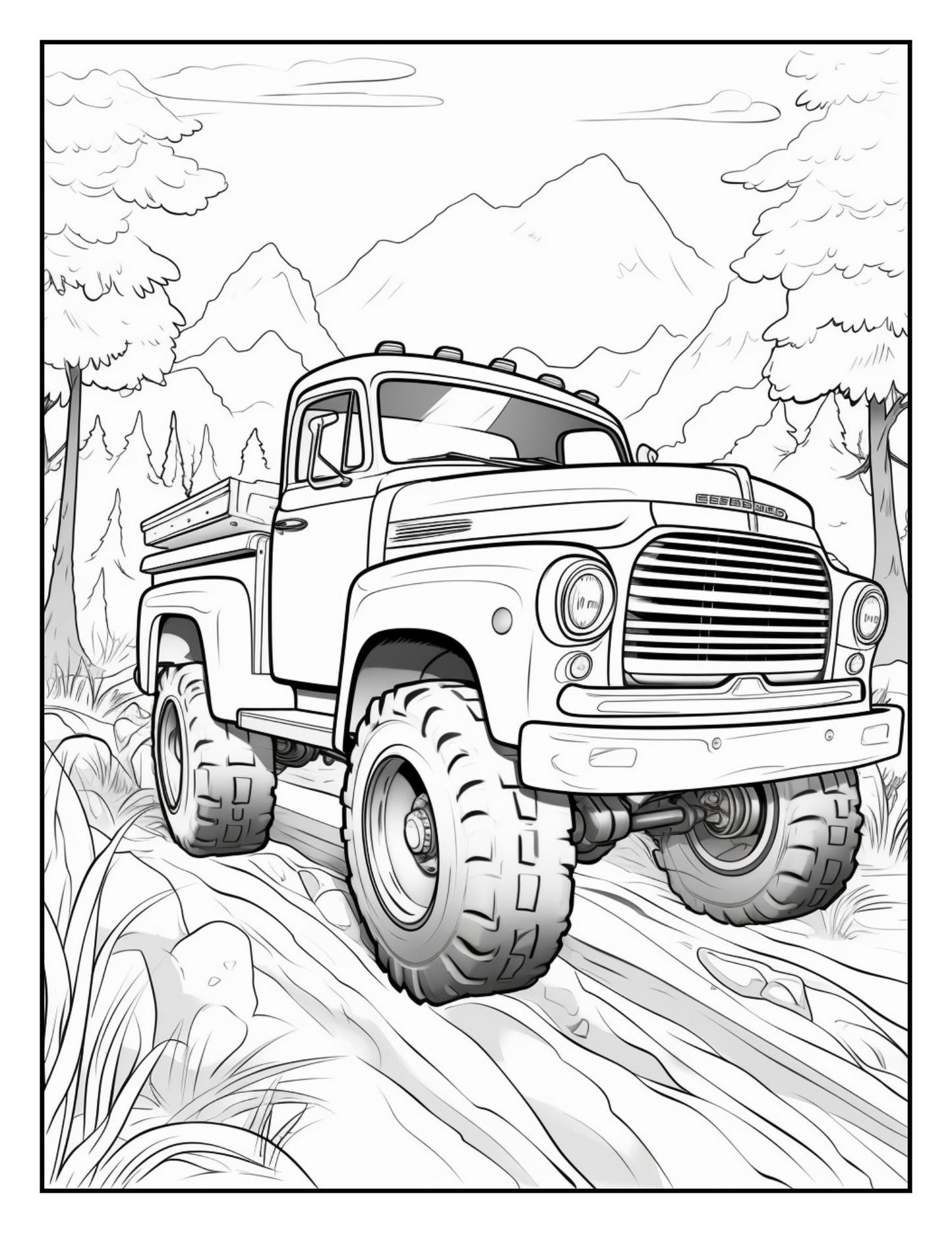 40 Monster Truck Coloring Pages – Book 3 of 3 | Fun Kids Coloring Book with Big Trucks