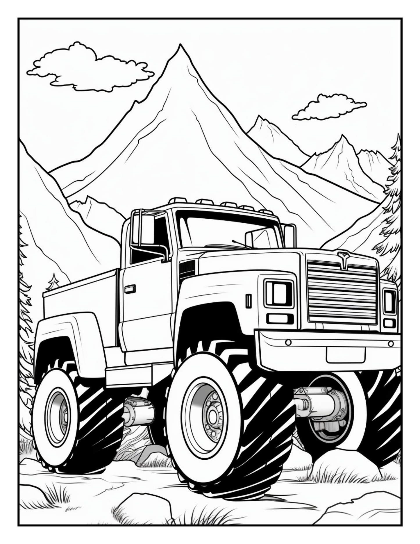 40 Monster Truck Coloring Pages for Kids | Big Wheels, Big Fun Coloring Book