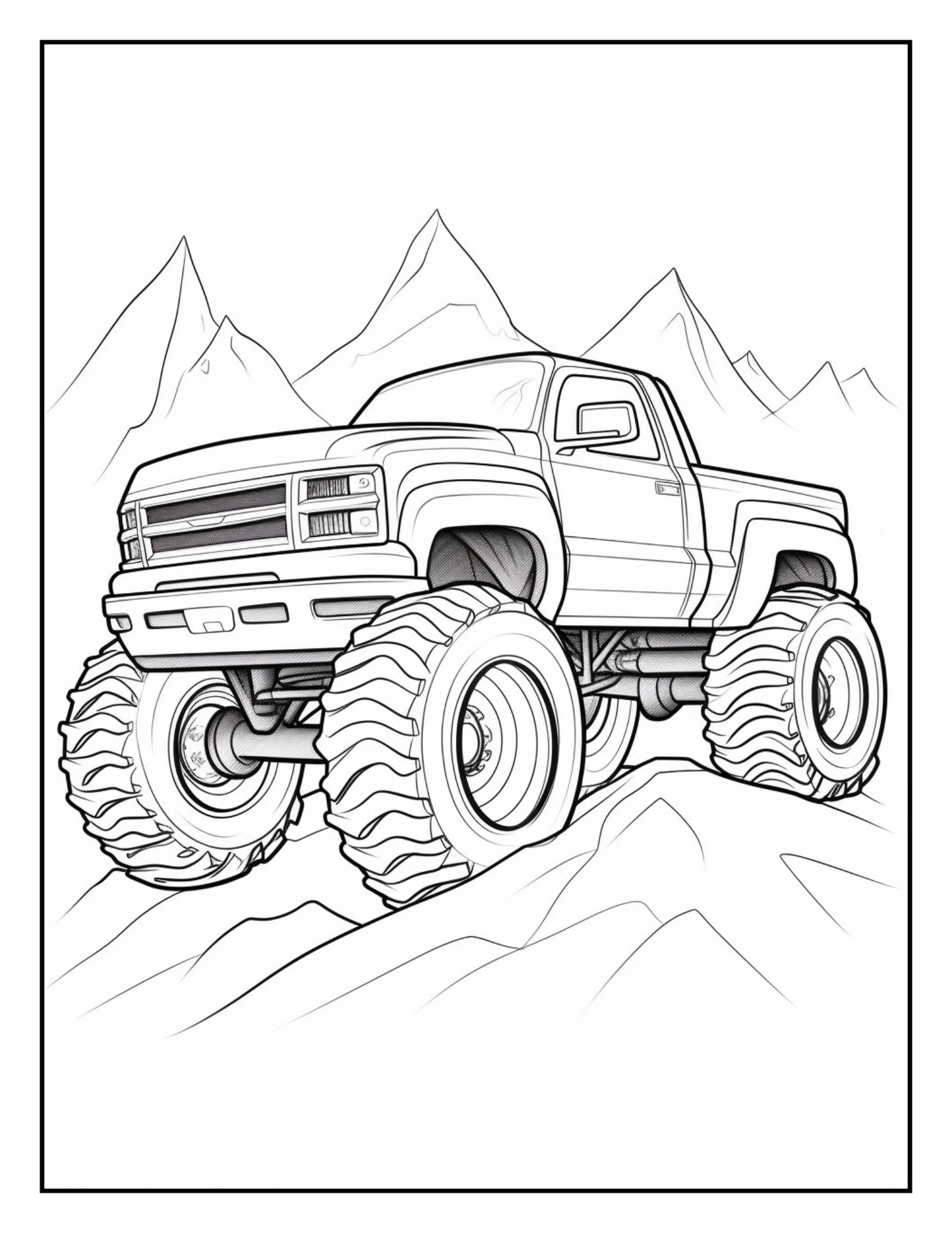 40 Monster Truck Coloring Pages – Book 3 of 3 | Fun Kids Coloring Book with Big Trucks