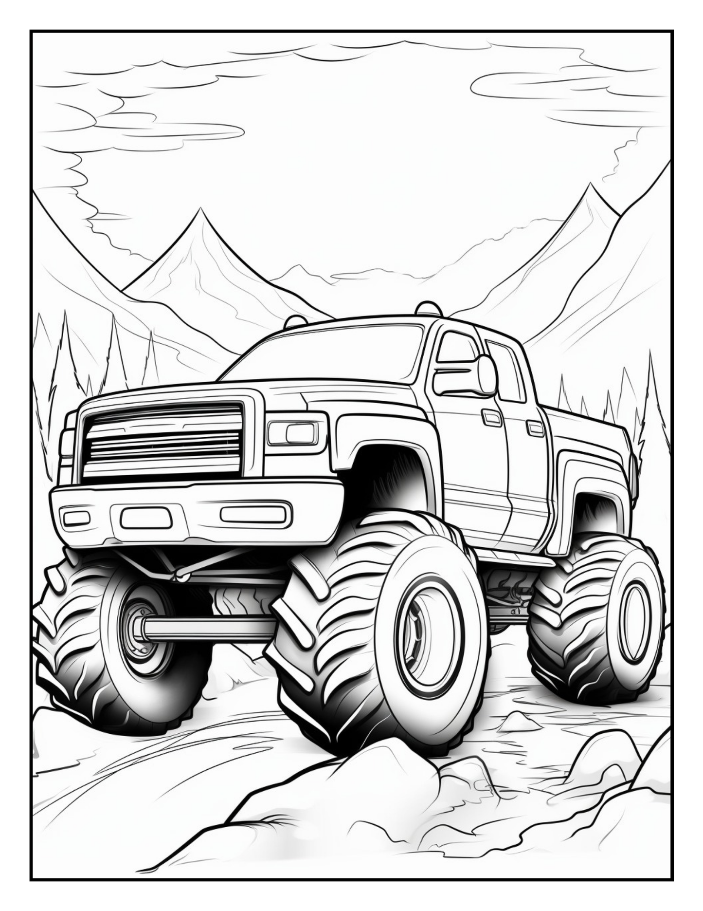 40 Monster Truck Coloring Pages for Kids | Big Wheels, Big Fun Coloring Book