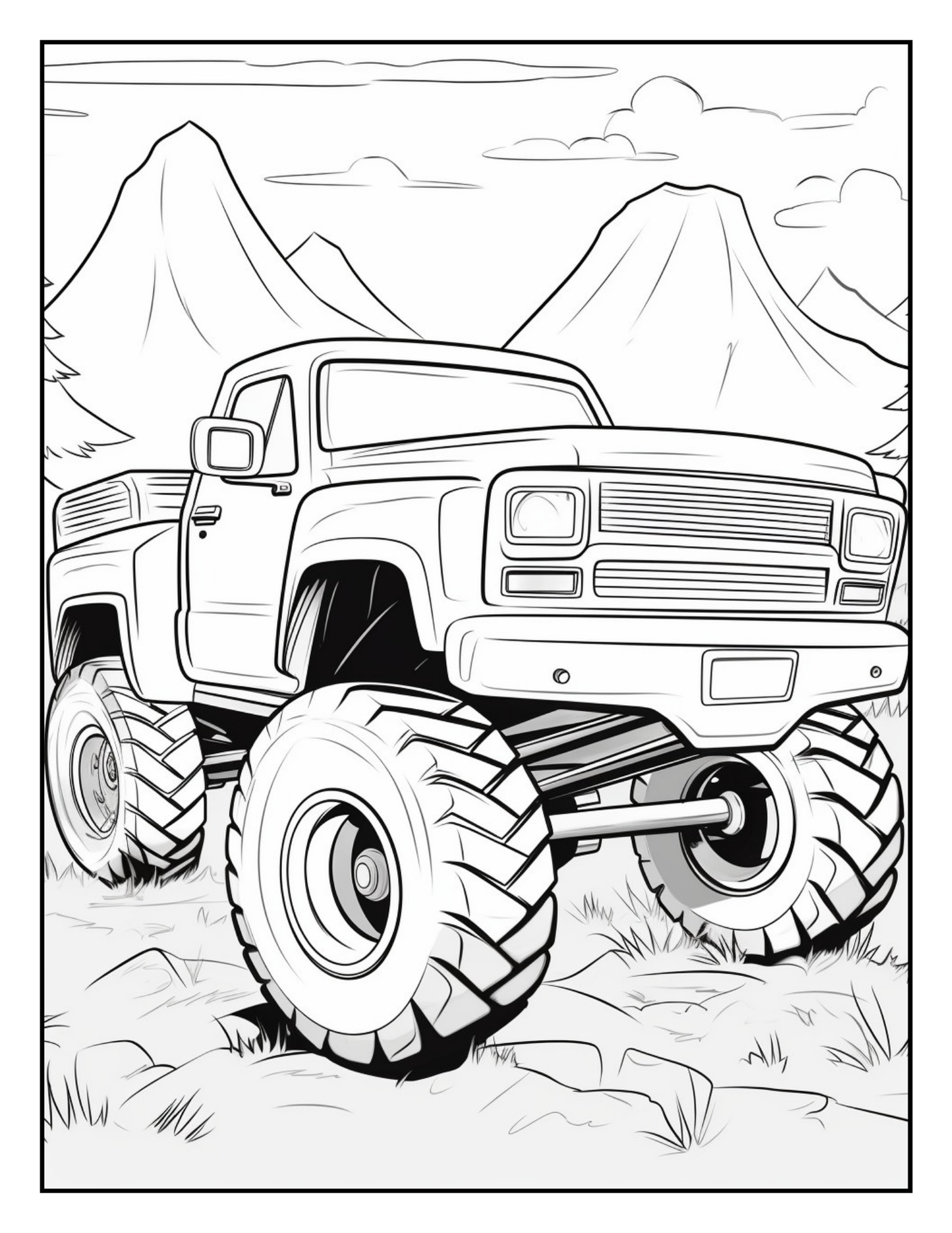 40 Monster Truck Coloring Pages for Kids | Big Wheels, Big Fun Coloring Book