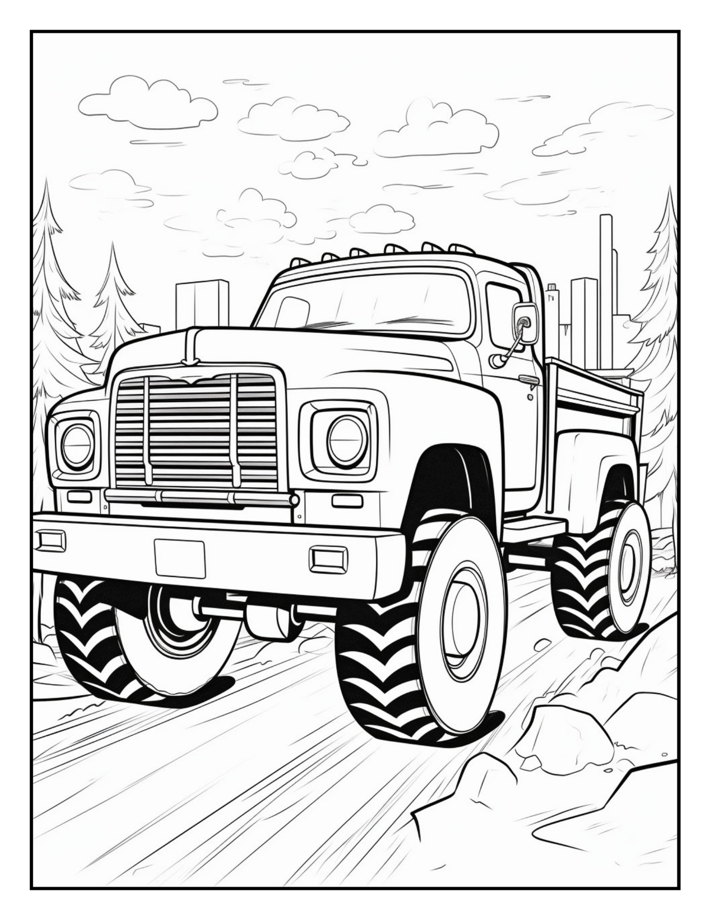 40 Monster Truck Coloring Pages for Kids | Big Wheels, Big Fun Coloring Book