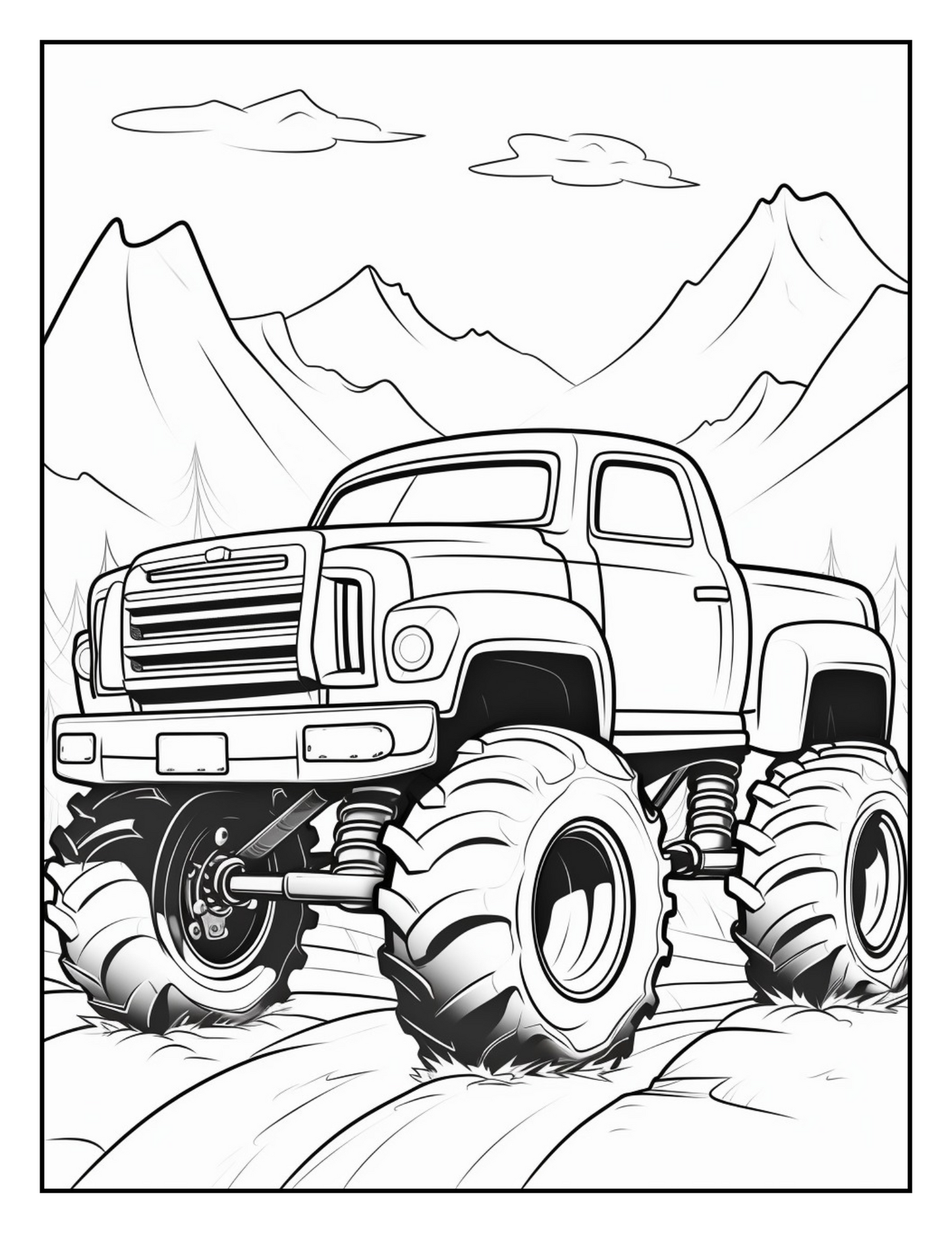 40 Monster Truck Coloring Pages – Book 3 of 3 | Fun Kids Coloring Book with Big Trucks