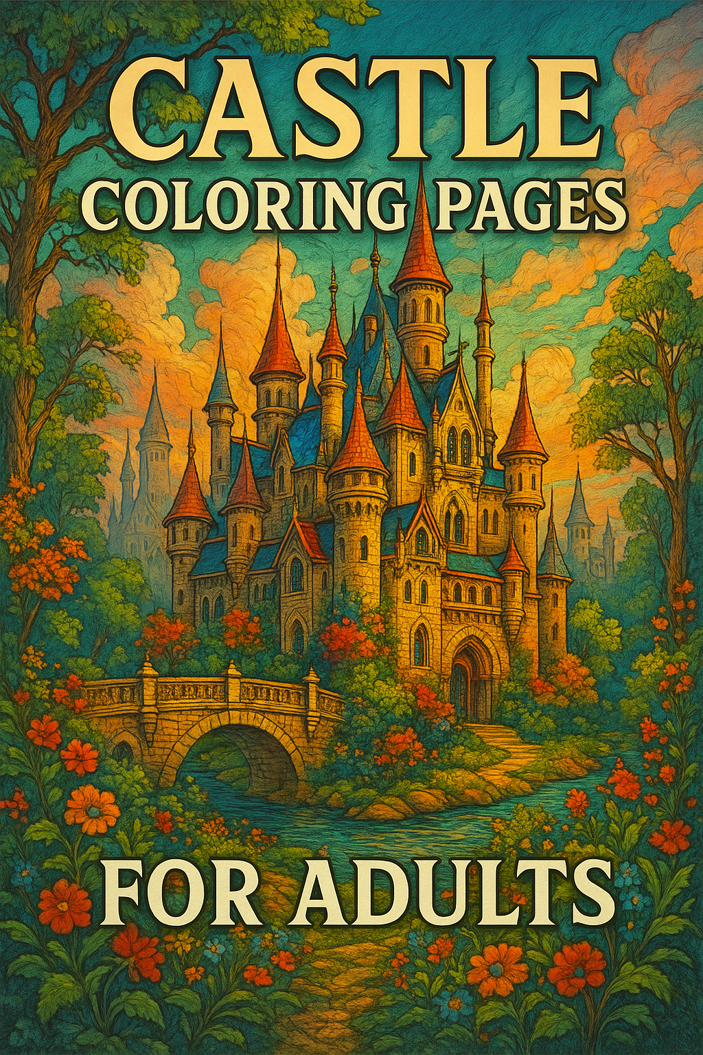 Castle Coloring Pages for Adults β Printable Fantasy Castle Coloring Book PDF β Intricate Architecture Designs β Relaxing Art Therapy