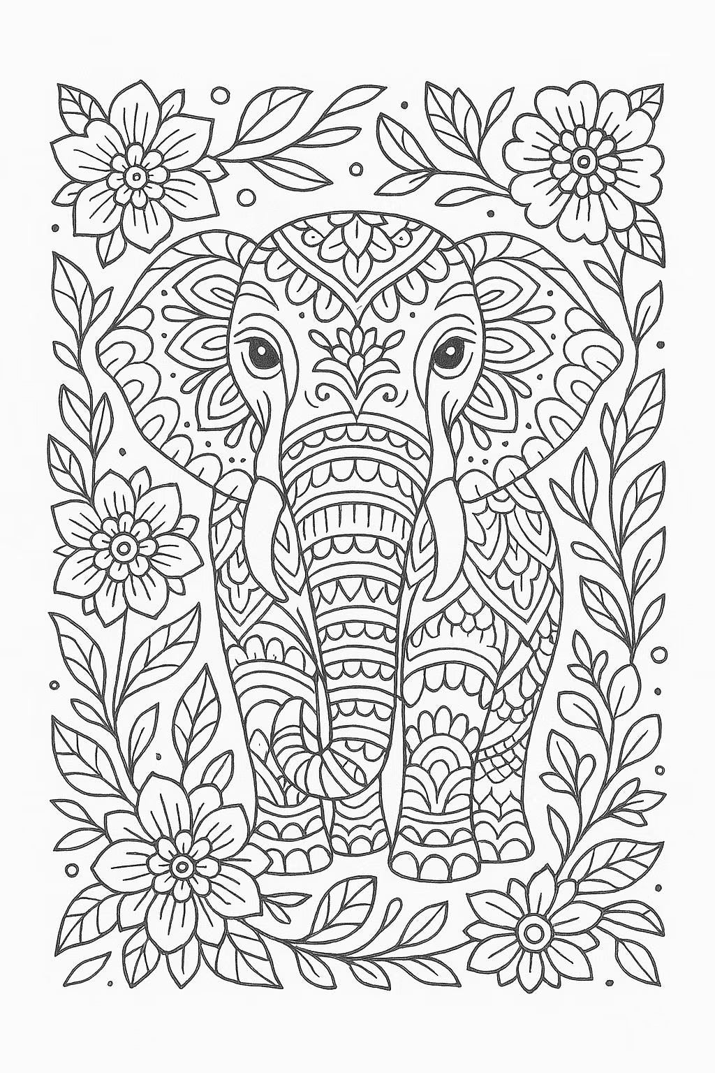 Coloring Book for Adults - 15 Intricate Floral & Animal Pages | Printable PDF | Stress Relief Art Therapy | Instant Download