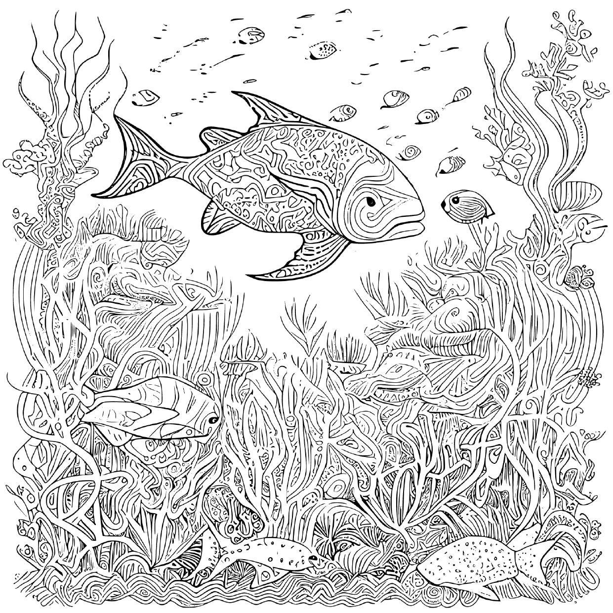 Printable Under the Sea Coloring Book for Kids โ 52 Pages, Instant Download PDF