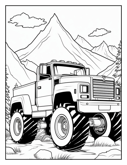 40 Monster Truck Coloring Pages for Kids | Big Wheels, Big Fun Coloring Book
