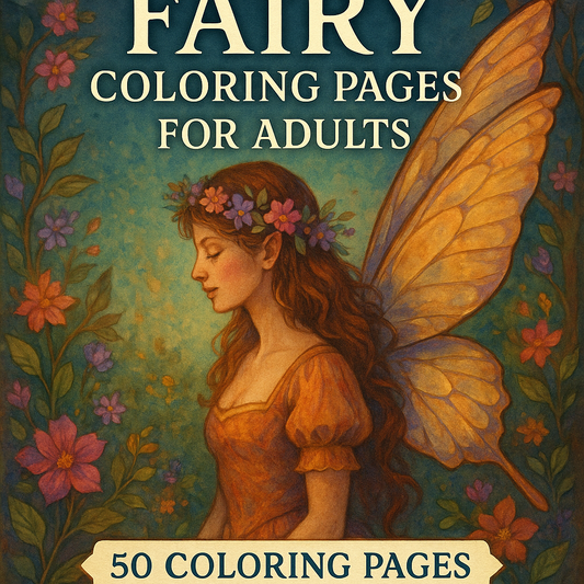 Fairy Coloring Pages for Adults – 50 Printable Fantasy Sheets | Relaxing Digital Art Book