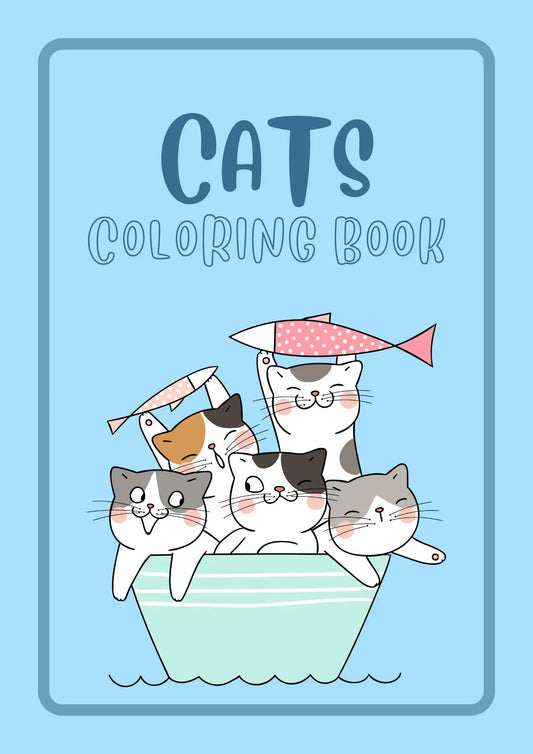 Coloring Book with Cats - Digital PDF for Relaxation and Creativity with Cat Drawings