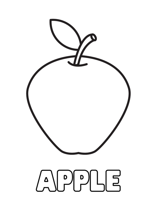 Fruits Coloring Book for Kids – Printable PDF, Educational Activity for Toddlers & Preschoolers, Instant Download
