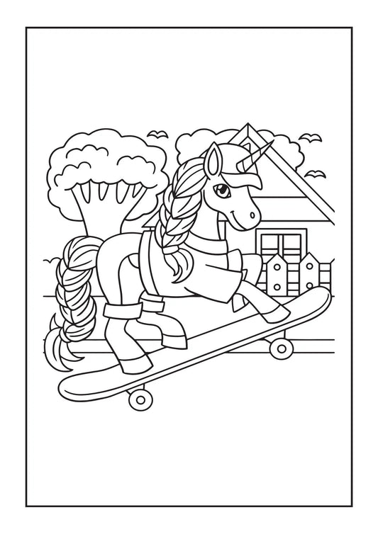 Unicorns Coloring Book - Magical Printable PDF for Kids and Adults, Creative Fun with Unicorns