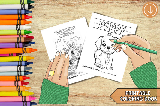 Farm Animals Coloring Book - "My First Farmhouse Animals" Educational Activity for Toddlers, Baby's First Coloring Book, Preschool Learning