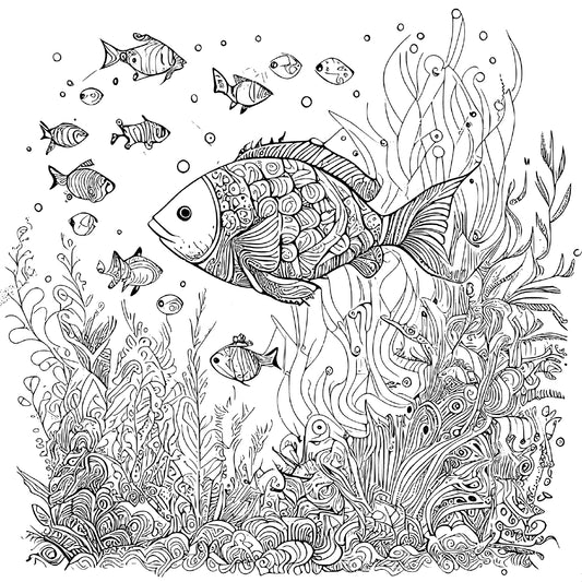 Printable Under the Sea Coloring Book for Kids – 52 Pages, Instant Download PDF